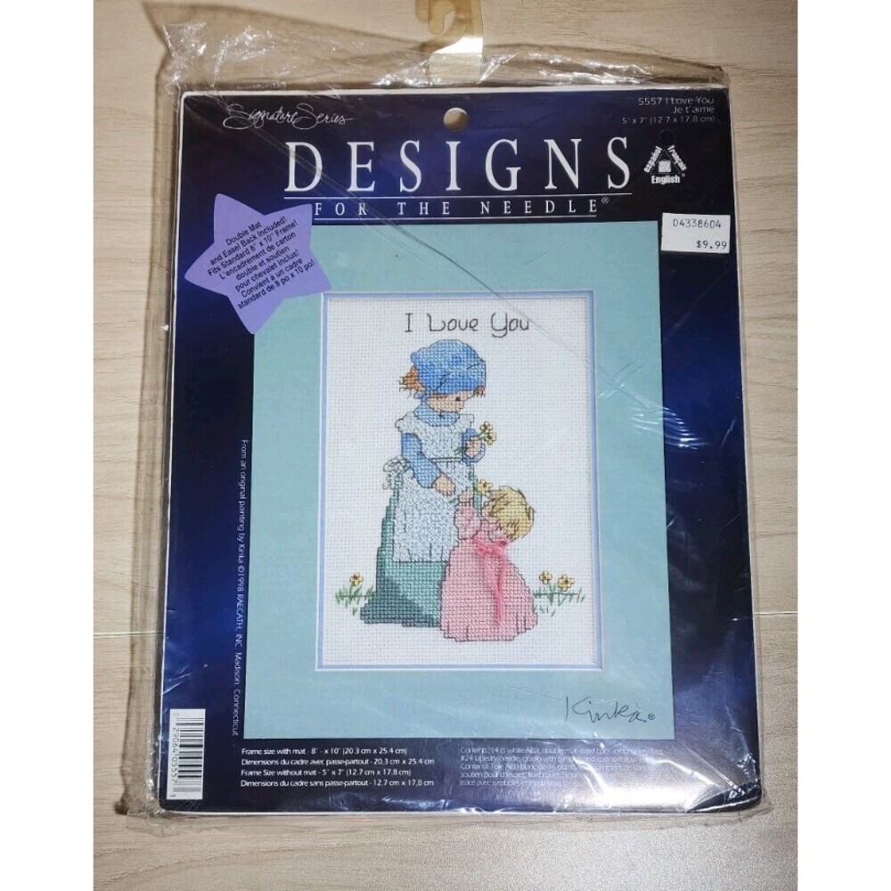" I Love You"  Counted Cross Stitch Kit  Designs for the Needle  VTG.  1998  NIP